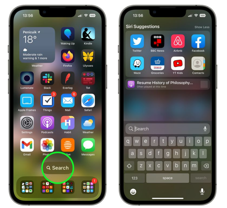 绍兴苹果手机维修分享升级到 iOS 16 后，如何删除主屏幕上的搜索按钮 